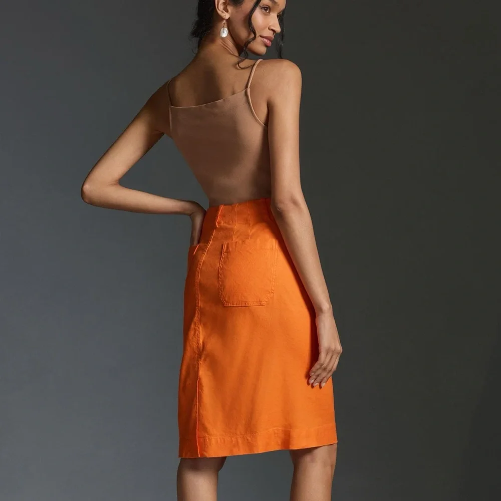 NWT Anthropologie Maeve Colette Skirt in Orange - Picture 2 of 9